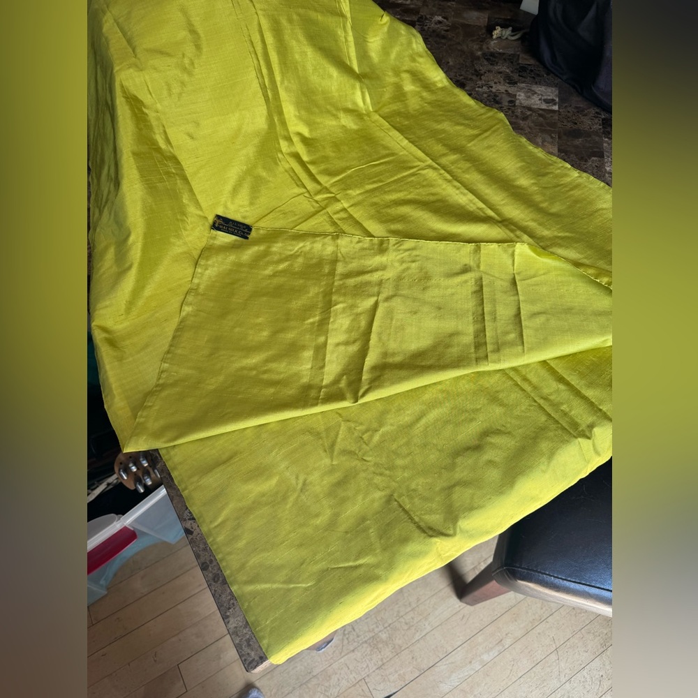 Extra large Chartreuse 100% Silk Scarf